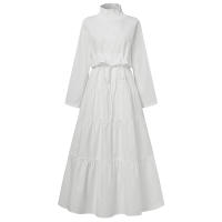 Vestido Largo Elegante ZANZEA Para Mujer Con Cuello Alto Y Volantes Color Sólido Ropa Casual Vestidos De Fiesta De Navidad Y Cumpleaños - details 4