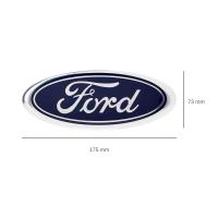 Banner - Emblema adhesivo plastico oval compatible con ford azul 17.5 cm