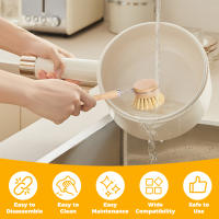 Juego De 4/5 Pcs Cepillos De Cocina De Bambú Con Mango Largo Para Limpieza De Ollas Y Platos Eco-amigable Eliminación De Oxidación Utensilios De Limpieza - details 2