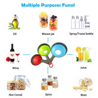 Juego De 3 Funcales Plegables Y Telescópicos De Silicona Para Cocina Con Boca Ancha Herramientas Para Rellenar Jarros De Especias Y Aceite - details 5