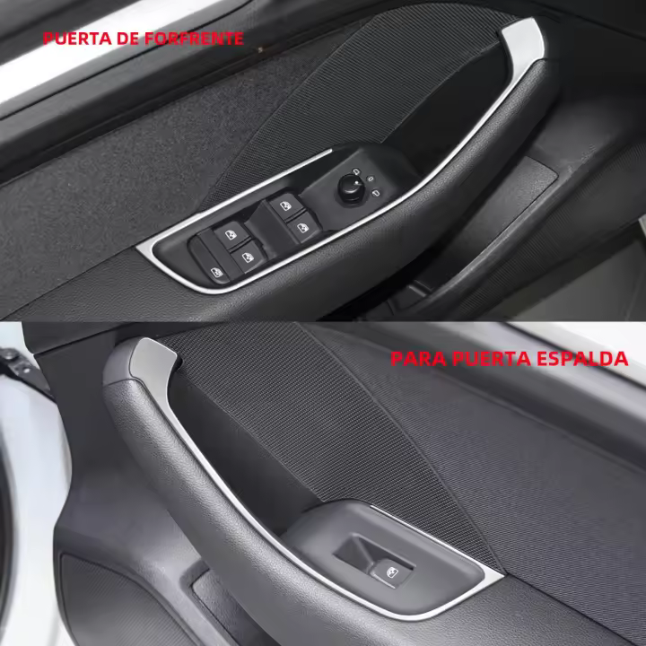 Pegatina De Acero Inoxidable Para Panel De Apertura De Ventanas De Coche Compatible Con Audi A3 8v 2014-2020 Modificación Interna Del Vehículo - 1
