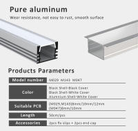 Tira LED 50CM Con Perfil De Aluminio Y Diffusor PC Para Cubierta Negro Plateado Para Lámpara Lineal De Barra Armario 8mm/10mm/12mm Decorativa - details 2