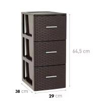 Plastic Forte Cajonera de Plástico Volga Rattan - Organizador de Almacenaje para Habitación, Armario, Oficina, Garaje o Baño, Diseño Moderno Imitación Mimbre en Antracita, Wengué，Marfil o Blanco, Ideal para Hogar y Escritorio - details 1