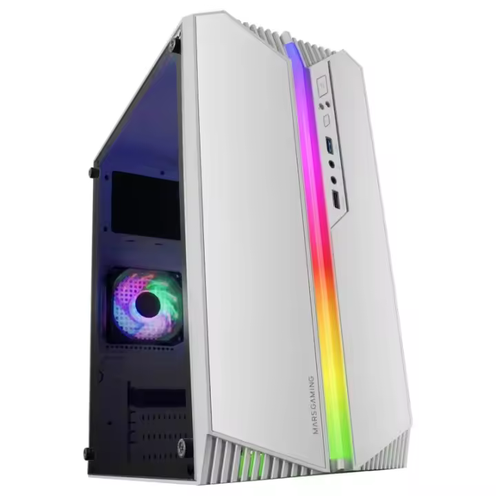 Mars Gaming MC-S1 Caja PC Micro-ATX ARGB USB 3.0 con Ventana Blanco - 1