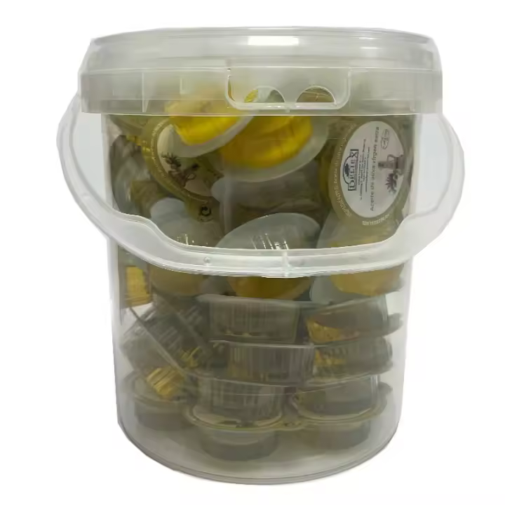 Deliex. 80 monodois de aceite de oliva en cubo, aceite de oliva virgen extra en pequeñas porciones de 10 ml x 80 tarrinas. - 1