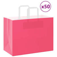 vidaXL Bolsas de papel kraft con asas 50 uds 32x17x25 cm en color Rosa/Marrón/Amarillo y más - details 0