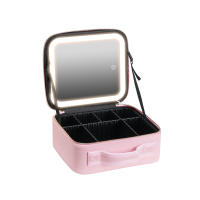 Estuche De Maquillaje Portátil Con Espejo Y Divisores Ajustables En 3 Colores Organizador Impermeable Para Cosméticos Regalo - details 7