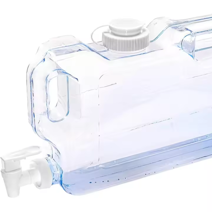 Dispensador de bebidas de plástico 3 litros con grifo para frigorífico 31 x 21,5 x 7 cm, botella dispensadora agua, tanque, garrafa reutilizable con grifo para nevera, M2 Tec - 1