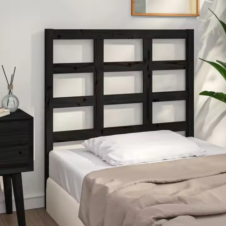 Cabecero de cama madera maciza de pino negro 95,5x4x100 cm - 1