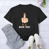 Camiseta DUCK YOU Para Mujer Con Dedo Middle Finger Estilo Casual Manga Corta Cuello Redondo T-Shirt Verano Camisetas De Mujer - details 1