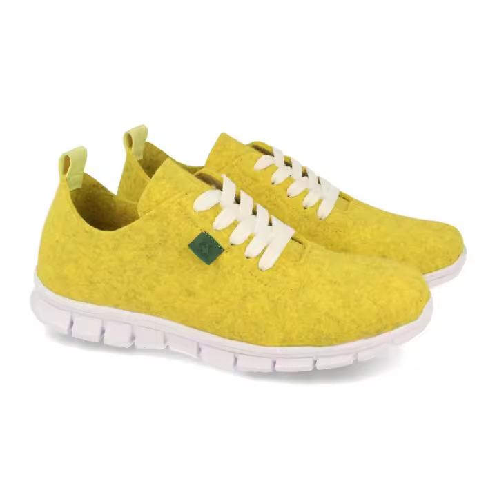 PuntoSalao Deportivas ecólogicas material reciclado para mujer color amarillo ECO01 - 1