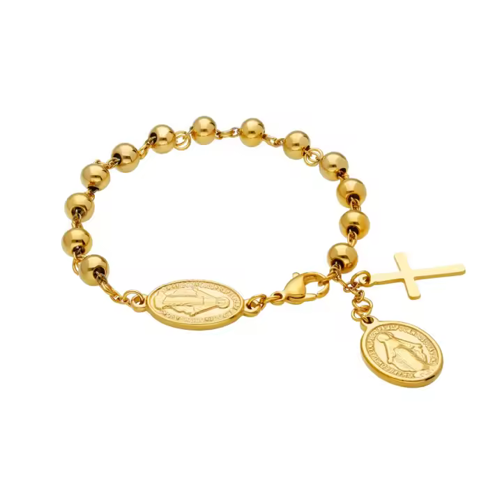 Pulsera Milagrosa - Acero 316 L - Oro 18 Klt - Ajustable 17-20 Cm - 1