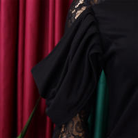 Vestido Elegante De Mujer Con Cuello Redondo Y Manga Larga En Luto Sólido Ajustado Hasta Las Caderas Largo Medio Para Fiestas Y Comidas En El Restaurante - details 12