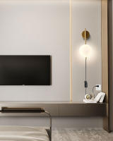 Lámpara De Pared LED De Vidrio Mate Con Interruptor De Enchufe Negro Y Oro G9 Para Pasillo Aisles Luz De Pared Moderna Para Cocina Comedor Dormitorio Foyer Estudio - details 5