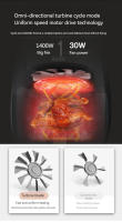 Freidora de aire sin aceite con control tactil 4,5L 1400W, horno air fryer digital color negro, Don Feliz - details 4