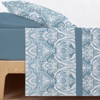 CARPE DIEM Sabanas Invierno térmicas de Coralina Estampadas, Doble Cara Térmica Mod. PAISLEY Azul para Cama 90,105,135,150 y 180 .Gramaje 200 gr/m extra suave - details 0