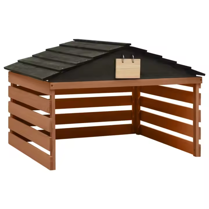 vidaXL Caseta Cortacésped Robótico y Abeto Garaje Cabaña Patio Color Negro y marrón,  Negro, y mas - 1