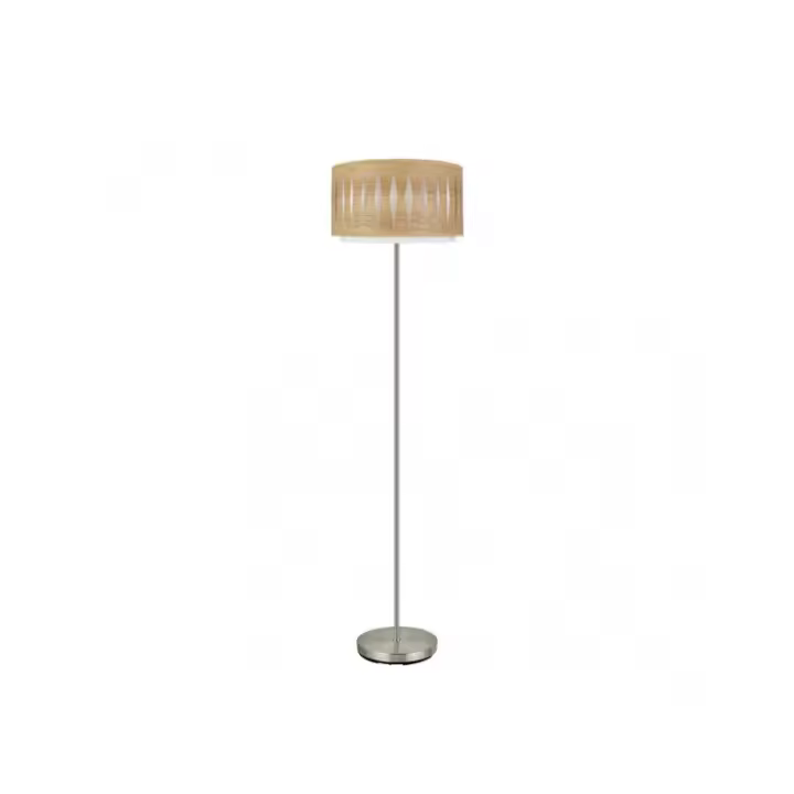 Fabrilamp - Pie Salon Alexandra 1xe27 Niquel/madera Clara 162x40x40 Cm - 1