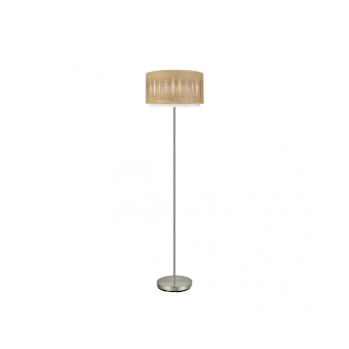 Fabrilamp - Pie Salon Alexandra 1xe27 Niquel/madera Clara 162x40x40 Cm - 1