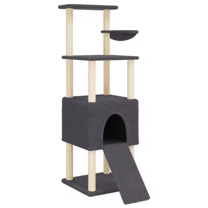 Rascador para Gatos with postes de isal gris obscura 153 cm - 1