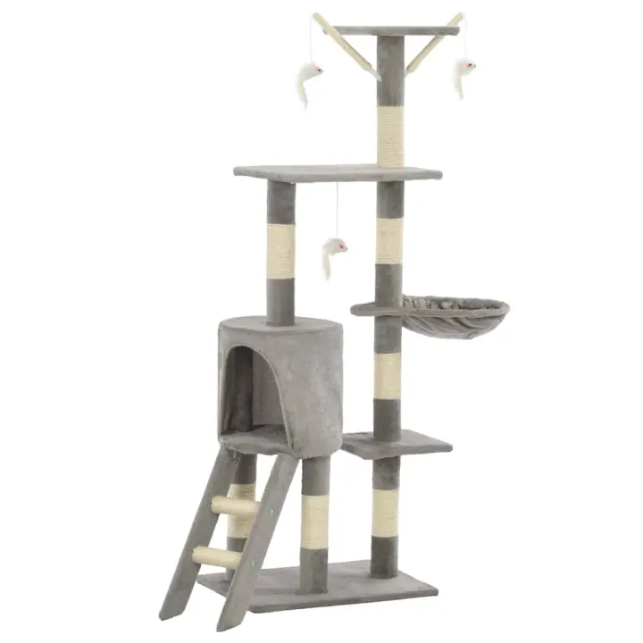 Rascador para Gatos con Poste de ISAL 138 cm Gris - 1