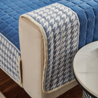 Cubierta De Sofá Con Diseño De Cuadros Y Encaje Houndstooth Anti-Derrapante Para Sala De Estar Silla De Accento Cubierta De Asiento Amigable Con Mascotas - details 7