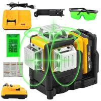 3D 360 Grado Vertical 12 Líneas Nivel Láser Horizontal Luz Verde Medidor de Nivel Set Herramientas de topografía al aire libre Para 12V Litio Batte - details 2