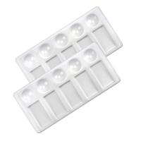 Paleta De Acuarela 2pcs Con 10 Huecos Rectangular Para Misturación Y Pintura En Acuarela Aceite Gouache Y Acrílico - details 4