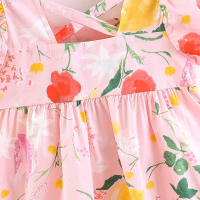 Vestido De Verano Para Bebé Niña Con Estampado Floral Y Manga Burbuja Vestido De Princesa De Algodón Con Cuello Cuadrado Lindo Vestido Corto Para Niñas De 1-2 Años - details 6