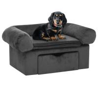 vidaXL Sofá para Perros con Cajón Felpa 75x50x38 cm Mascotas Gatos Suave Color Gris,  Gris oscuro,  Negro y mas - details 1