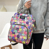 Mochila De Maternidad Con Estampado De Dibujos Animados Gran Capacidad Para Almacenamiento De Botellas De Bebé Y Diaper Bolsa De Moda Para Mujeres Con Mochila Suave Y Cinturón De Aire - details 11