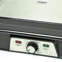 Parrilla eléctrica de contacto 3 en 1, Grill, Pannini y Plancha de asar, Regulador de Temperatura, Apertura 180º, Superficie 28,7 x 17 cm, Acero/negro, Easy Grill Doss, de XSQUO Useful Tech - details 4