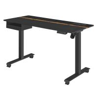Escritorio eléctrico ajustable en altura, mesa de pie 60x140 cm, ajuste continuo, 4 memorias de altura, disponible en blanco, gris, marrón rústico o negro - details 15