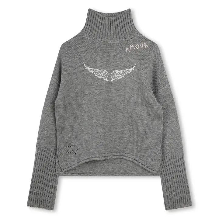 Zadig & Voltaire Jersey X60230 Gris Niña - 1