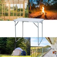 Mesa Plegable de Camping Mesa Aluminio con Asa de Transporte 80X60X70CM Mesa portátil ligera plegable con asa, marco de acero, escritorio pequeño plegable para campamento, al aire libre, lado de playa, picnic - details 2