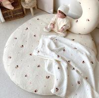 Carpetilla De Piso Para Bebés Coreana Circular Y Removible Alfombra De Tent Para Niños Bordada a Mano Tamaño Grande Algodón No Tóxico Para Edades 0-6m Hasta 7-12Años - details 2