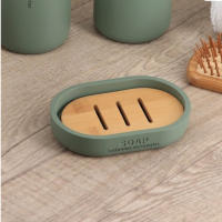 Accesorios de baño Tendance, Verde Caqui, Alfombrilla, Algodonera, Dispensador de Papel, Dosificador de Jabón, Jabonera, Papelera, Vaso para Cepillos. - details 3