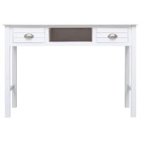 vidaXL Escritorio de madera maciza de Paulownia blanco 108x45x76 cm - details 3