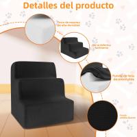 Escaleras Para Perros 3 Pasos Rampas Antideslizantes De Espuma Suave De Alta Densidad Desmontables Para Cama Alta O Sofá Suministros Para Mascotas - details 3