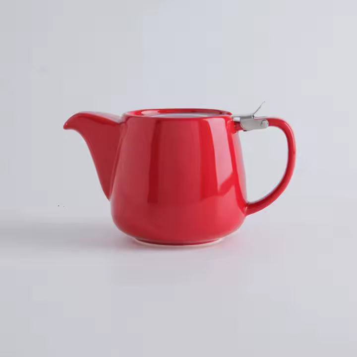 Tetera de porcelana de hojas sueltas con infusor, colador y tapa | Tetera para 2 | Verde oscuro | Tetera para té y café - 500 ml/17 oz - 1