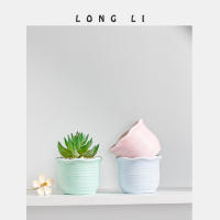Macetas De Cerámica Creativas Para Suculentas Pequeñas Decoraciones Para El Escritorio Y Hogar Plantas Verdes En Maceta Para Mesas - details 1