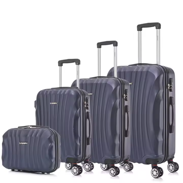Juego de maletas ABS Rígida 4 piezasMaleta Cabina 55cmMaleta Mediana 68cmMaleta Grande 78cmNeceser 29cm Negro/AzulMarino/RosaDorada/Plateada/Menta/Rojo/Morada - 1