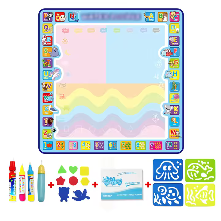Tapete de agua con Pintura Mágica para niños, Tapete de graffiti with Bolígrafo Mágico, juguetes Montessori, tablero de Diseño, juguetes Educativos 100*100 - 1
