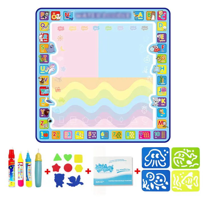 Tapete de agua con Pintura Mágica para niños, Tapete de graffiti with Bolígrafo Mágico, juguetes Montessori, tablero de Diseño, juguetes Educativos 100*100 - 1