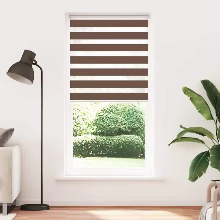 Estor cebra marrón 95x200 cm tejido ancho 90,9 cm poliéster - 1