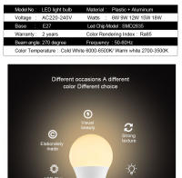 Bombilla LED E27 220V Para Mesa Luz De Escritorio Para Cocina Dormitorio Comedor Sala De Estar Iluminación 18W 15W 12W 9W 6W 3W - details 5