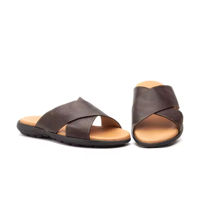 IB-2029 Marrón Hecho en España Sandalias Hombre Piel Marrón Numeración: 39-45 Marca: Ibérico Color: Marrón sandalia de piel con planta de gel y suela flexible de gran calidad muy confortable e ideal para el verano - 1