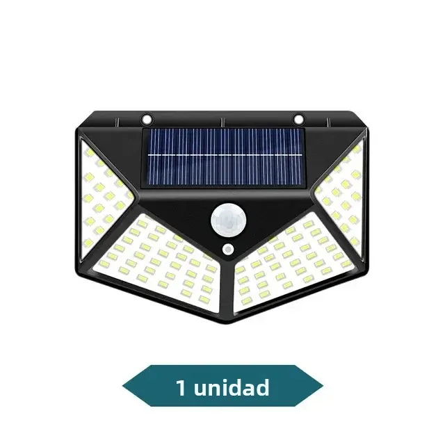 Luz De Pared Solar Con Sensor De Movimiento 100LED Iluminación Al Aire Libre Impermeable Lámpara De Calle Con Luz Solar Spot - 1