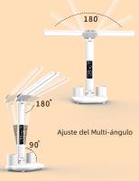 Lámpara De Mesa LED Doble Cabezal Multifuncional Plegable Con Calendario Y Reloj USB Para Lectura En La Habitación Luz De Noche Lateral - details 10