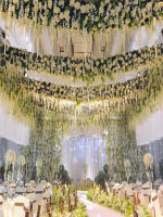 12pcs Wisteria Artificial Enredadera De Flores Rosa Para Decoración De Bodas Y Hogar Valla Colgante De Tela De Seda Para Pared - details 7